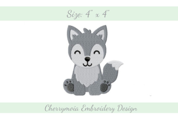 Baby Husky Embroidery Design