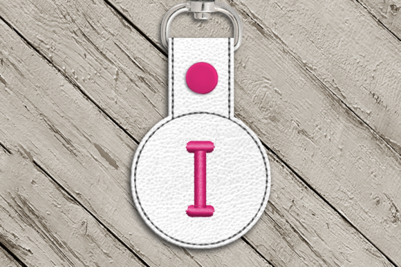 Letter I ITH Round Key Fob Applique