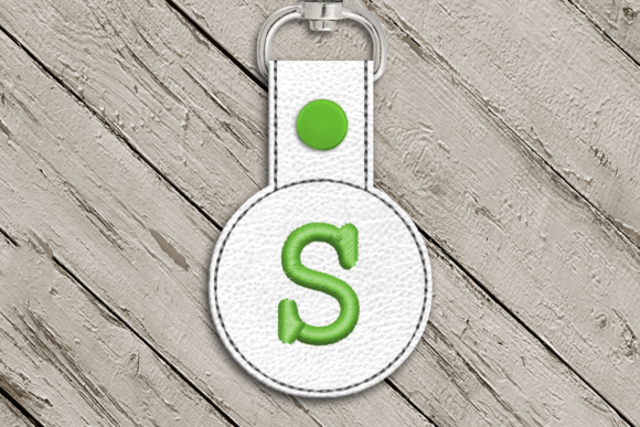 Letter S ITH Round Key Fob Applique