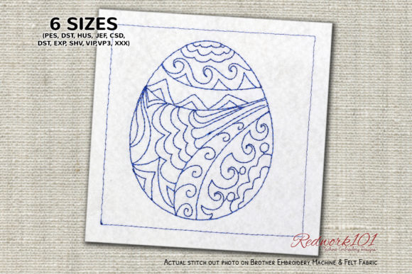 Mandala Easter Egg Pattern Redwork