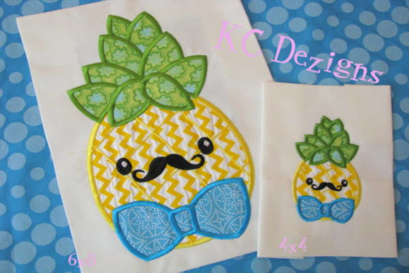Pineapple with Bow Tie Applique Design